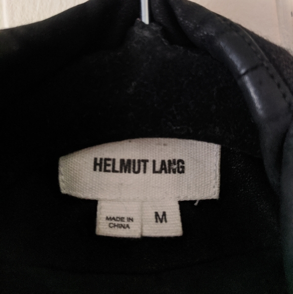 Helmut Lang Black Wool & Leather Moto Jacket M - Picture 11 of 13